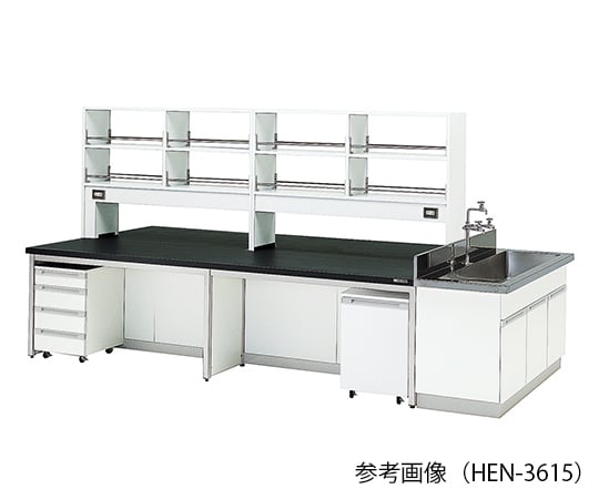 【大型商品※送料別途】アズワン3-7910-01　中央実験台 (フレ-ムタイプ) 2400×1200×800/1800 mm　HEN-2412