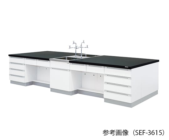 【大型商品※送料別途】アズワン3-7930-01　中央実験台 (木製タイプ) 2400×1200×800 mm　SEF-2412