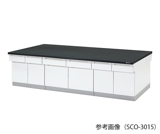 3-7936-01 中央実験台 (木製タイプ) 1800×1200×800 mm SCO-1812 【AXEL
