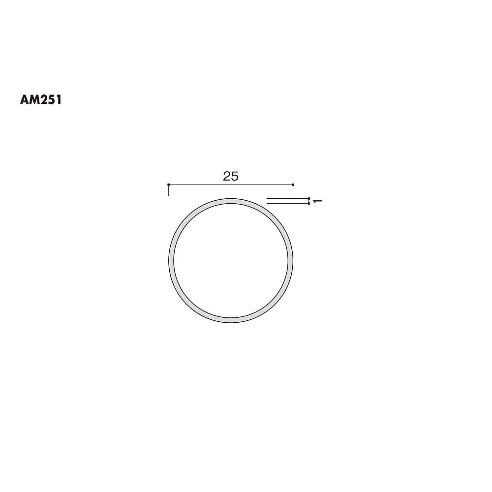 3-7969-04 アルミパイプ Φ25×995mm 肉厚1mm 1パック（5本入） AM251