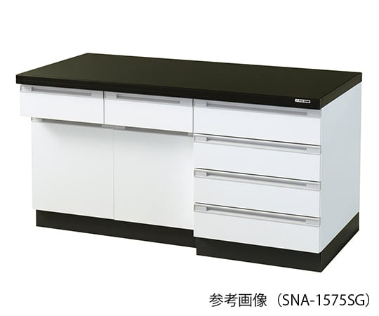 3-8040-01 サイド実験台 (木製・アイランドタイプ) 900×600×800 mm SNA