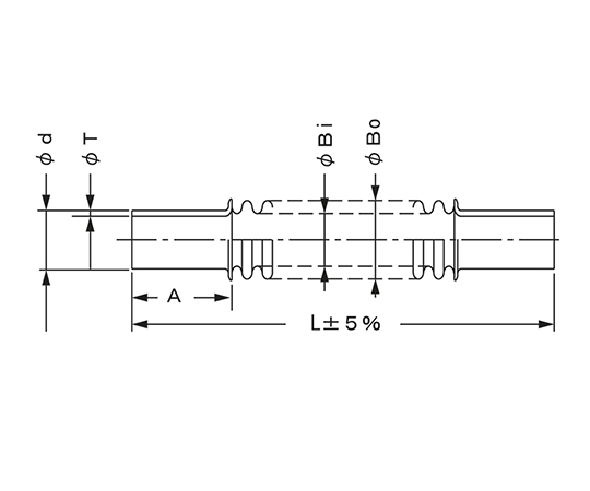 3-8089-01 真空用フレキシブルチューブ （端管付） VFP4006×250