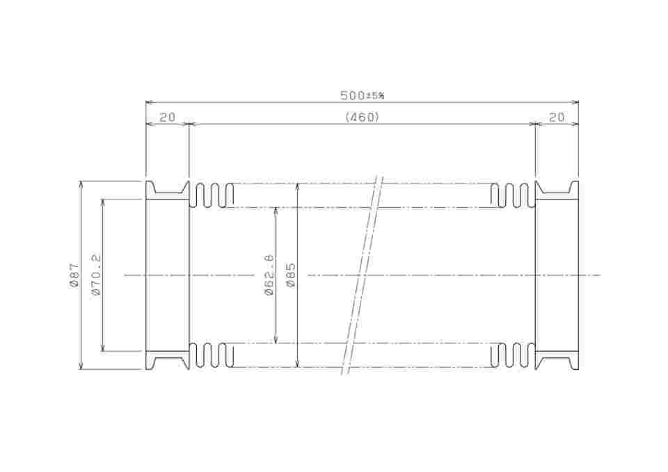 3-8107-03 真空用フレキシブルチューブ （NW-KF） VFP1063×1500 【AXEL