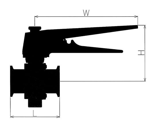 3-8336-02 サニタリーバタフライバルブ（ショート面間） SUS304 1.5S CBE-S1-1.5S-G