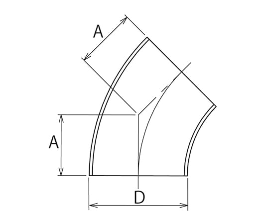 3-8351-01 ヘルール継手 溶接45°エルボ 1S EQ-WS1-1S