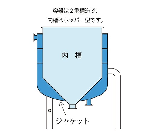 3-8421-01 脚付耐圧ジャケット汎用容器 ホッパー型 35L HT-ST-TJ-L-36