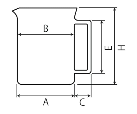 3-8790-01 PTFE手付きビーカー 500mL NR0200-001