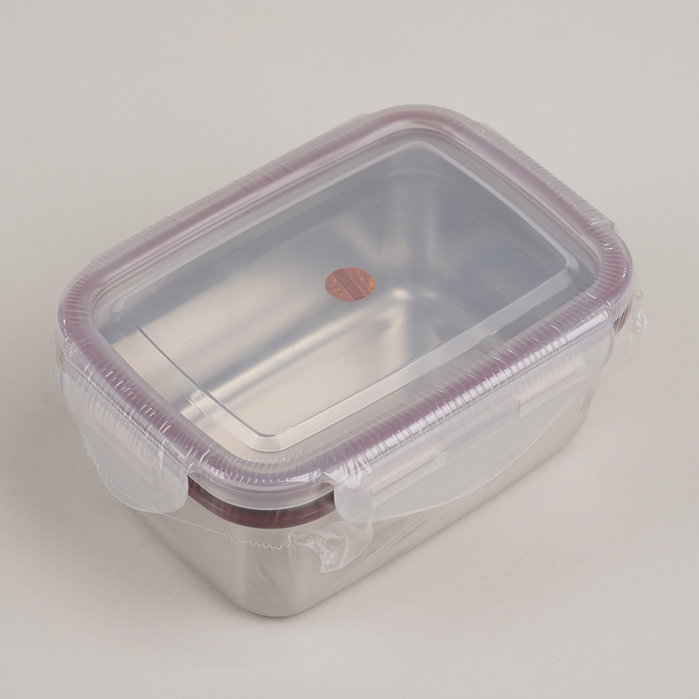 3-8850-02 ステンレス角型容器（ロックタイプ） 540mL No.4 【AXEL