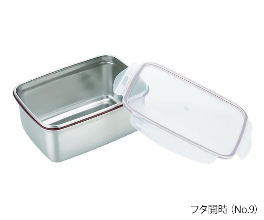 3-8850-06 ステンレス角型容器（ロックタイプ） 2000mL No.6-2