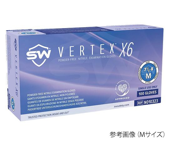 3-8857-01 研究用ニトリルグリップ手袋 VERTEX X6 S 100枚入 N010322