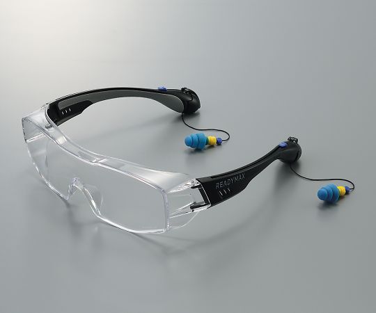 3-8987-01 イヤープラグ内蔵型保護眼鏡（オーバーグラス） クリアー GLFOB-CL