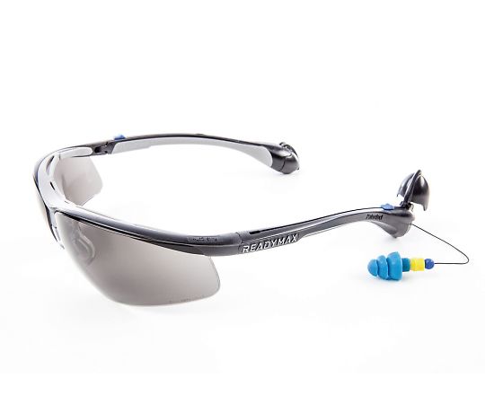3-8988-02 イヤープラグ内蔵型保護眼鏡（クラシック） グレー GLCLB-GR