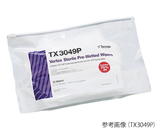 滅菌済みプリウェットワイパー Sterile Vertex（R） 230×230mm IPA 1袋（25枚入）　TX3049P