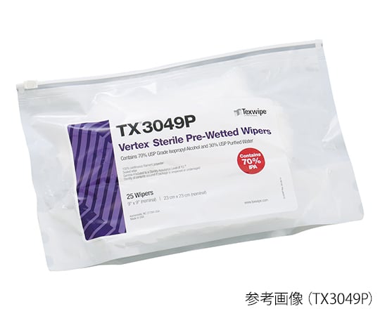 【クリーンパック】【滅菌】テックスワイプ(Texwipe)3-9021-01滅菌済プリウェットワイパーTX3049P【1袋(25枚入)】(as1-3-9021-01)