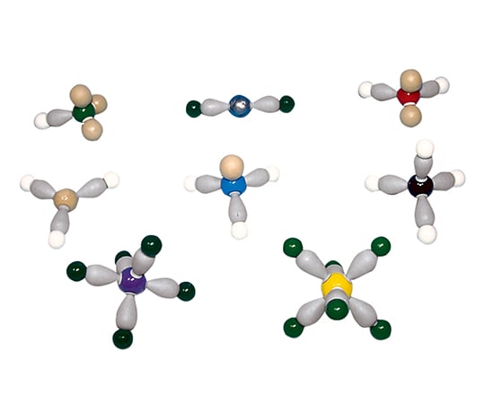 3-9227-01 電子軌道模型 分子形状と電子軌道の模型組立セット 8種 W19758