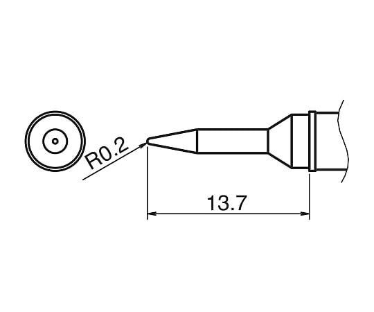 3-9231-14 IHはんだごて用こて先 T31-01SBL