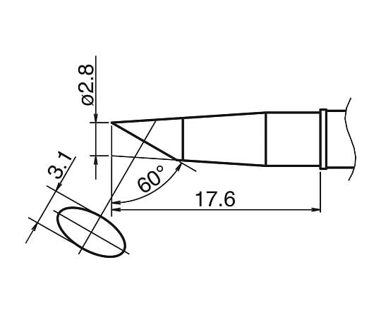 白光(HAKKO)3-9233-02こて先T31-03BC28【1個】(as1-3-9233-02)