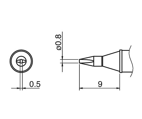 白光(HAKKO)3-9233-04こて先T31-03D08【1個】(as1-3-9233-04)