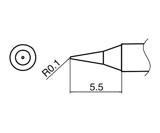 白光（HAKKO）3-9234-13こて先Ｔ３５－０２Ｉ【1個】(as1-3-9234-13)