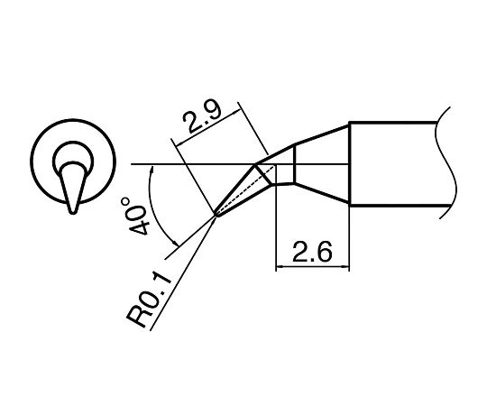 白光（HAKKO）3-9234-14こて先Ｔ３５－０２Ｊ【1個】(as1-3-9234-14)