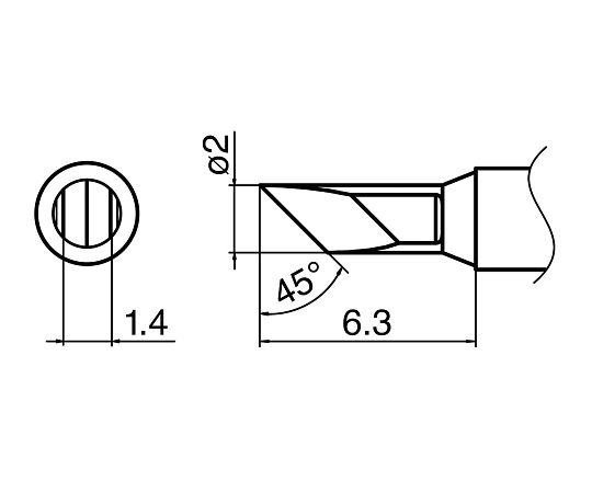 白光（HAKKO）3-9234-15こて先Ｔ３５－０２ＫＵ【1個】(as1-3-9234-15)