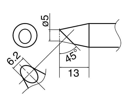白光（HAKKO）3-9235-14こて先Ｔ３３－ＢＣ５【1個】(as1-3-9235-14)
