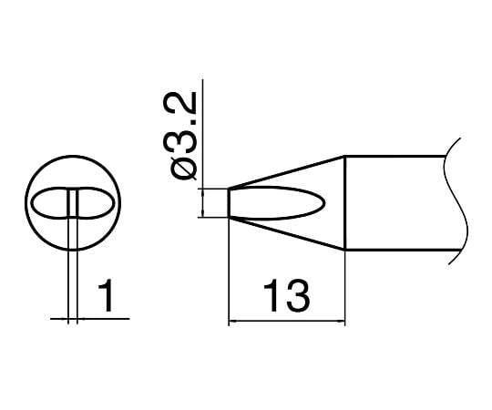 3-9235-17 ハイパワーはんだごて用こて先 T33-D32