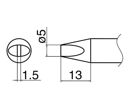 白光（HAKKO）3-9235-18こて先Ｔ３３－Ｄ５【1個】(as1-3-9235-18)