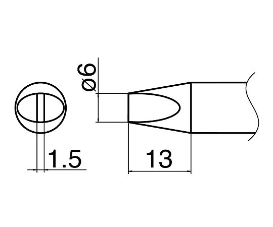 白光（HAKKO）3-9235-19こて先Ｔ３３－Ｄ６【1個】(as1-3-9235-19)