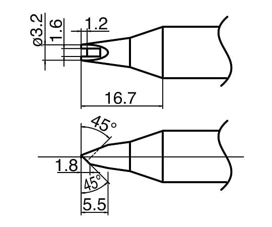白光（HAKKO）3-9235-21こて先Ｔ３３－１６１１【1個】(as1-3-9235-21)