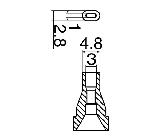 はんだ吸取器（FR410-81）用ノズル 長円型 N61-15