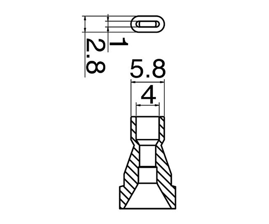 はんだ吸取器（FR410-81）用ノズル 長円型 N61-16