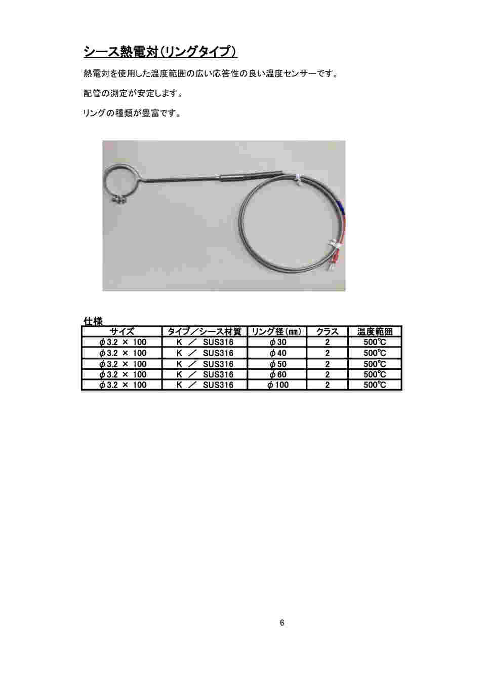3-9389-02 シース熱電対(リングタイプ) Φ40mm 【AXEL】 アズワン 3-9389-02 シース熱電対(リングタイプ) Φ40mm 【AXEL】 アズワン