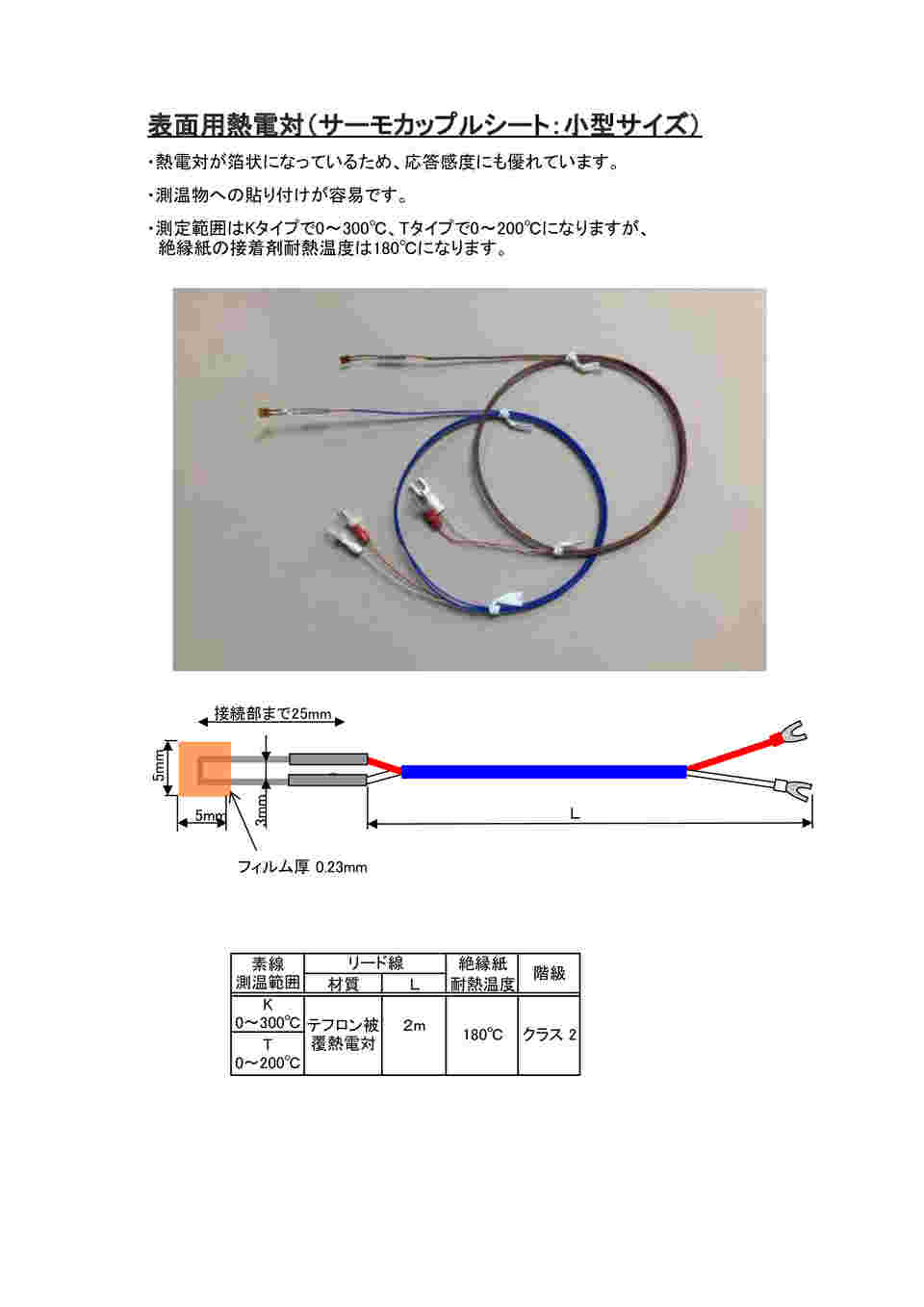 3-9393-04 表面測定用熱電対 T-□5mm 【AXEL】 アズワン