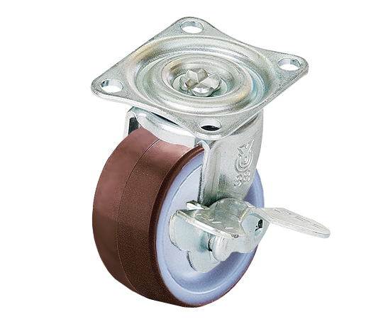 ストッパー付自在キャスター（プレート型・軽荷重用）