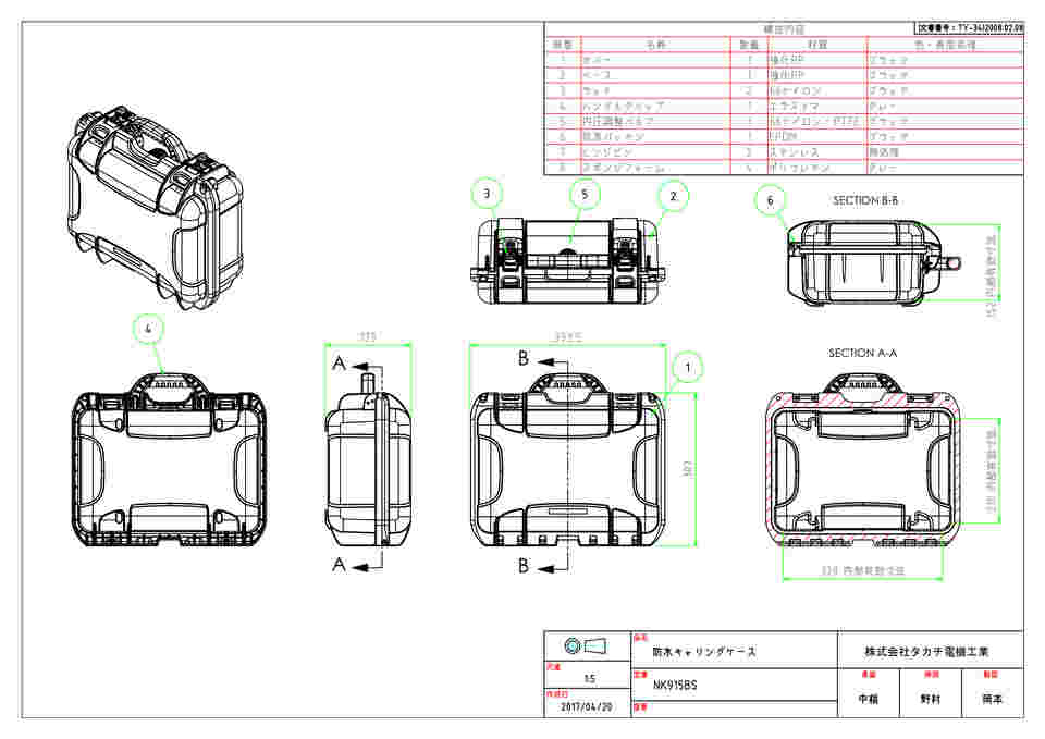 ぷりんページ タカチ電機工業 防水キャリングケース イエロー (1個)(NK918Y