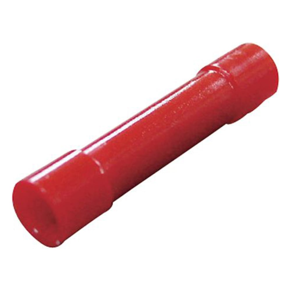 銅線用絶縁被覆付圧着スリーブ（突き合せ用・B形） 赤 10個入 HC TMV-B-1.25