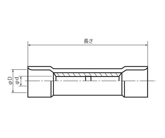 3-9644-01 銅線用絶縁被覆付圧着スリーブ（突き合せ用・B形） 赤 10個入 HC TMV-B-1.25