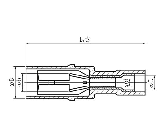 3-9645-05 差込型ピン端子 青 5個入 HC PC-4020-F