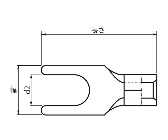 3-9646-02 銅線用裸圧着端子（Y型） 20個入 HC1.25Y-3N