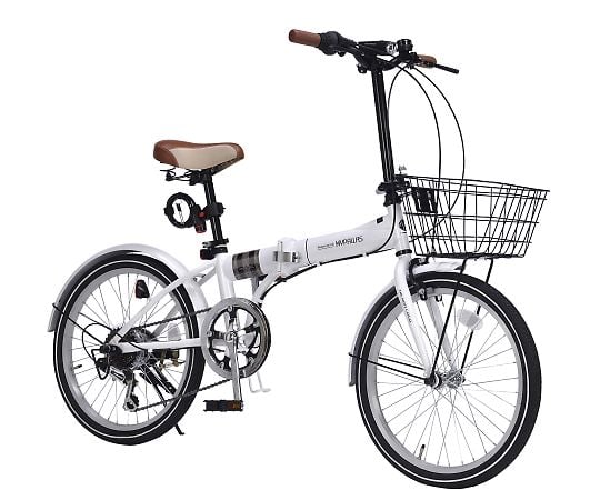 【簡易組立必要】池商3-9762-11　折りたたみ自転車（オールインワン）　ホワイト M-206F W