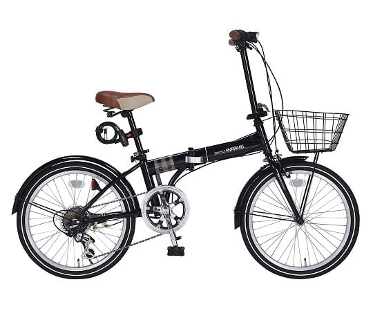 【簡易組立必要】池商3-9762-13　折りたたみ自転車（オールインワン）　ブラック M-206F BK