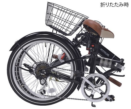 【簡易組立必要】池商3-9762-13　折りたたみ自転車（オールインワン）　ブラック M-206F BK