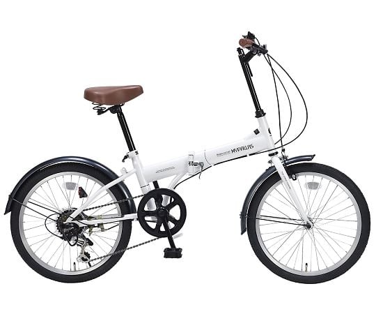 【簡易組立必要】池商3-9763-13　折りたたみ自転車　ホワイト M-200 W