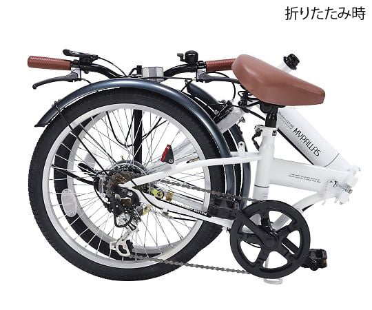 【簡易組立必要】池商3-9763-13　折りたたみ自転車　ホワイト M-200 W