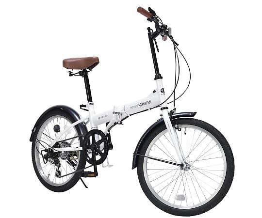 【簡易組立必要】池商3-9763-13　折りたたみ自転車　ホワイト M-200 W