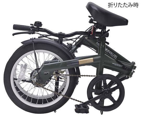 【簡易組立必要】池商3-9763-16　折りたたみ自転車　グリーン M-100 GR