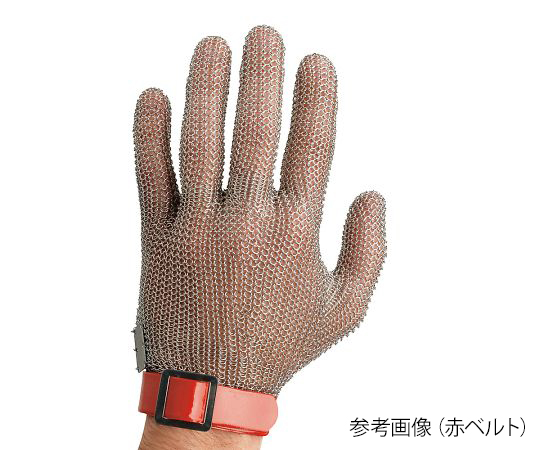 3-9851-01 ステンレスメッシュ手袋（左右兼用） 緑ベルト XS 0GCM.130.10.000.