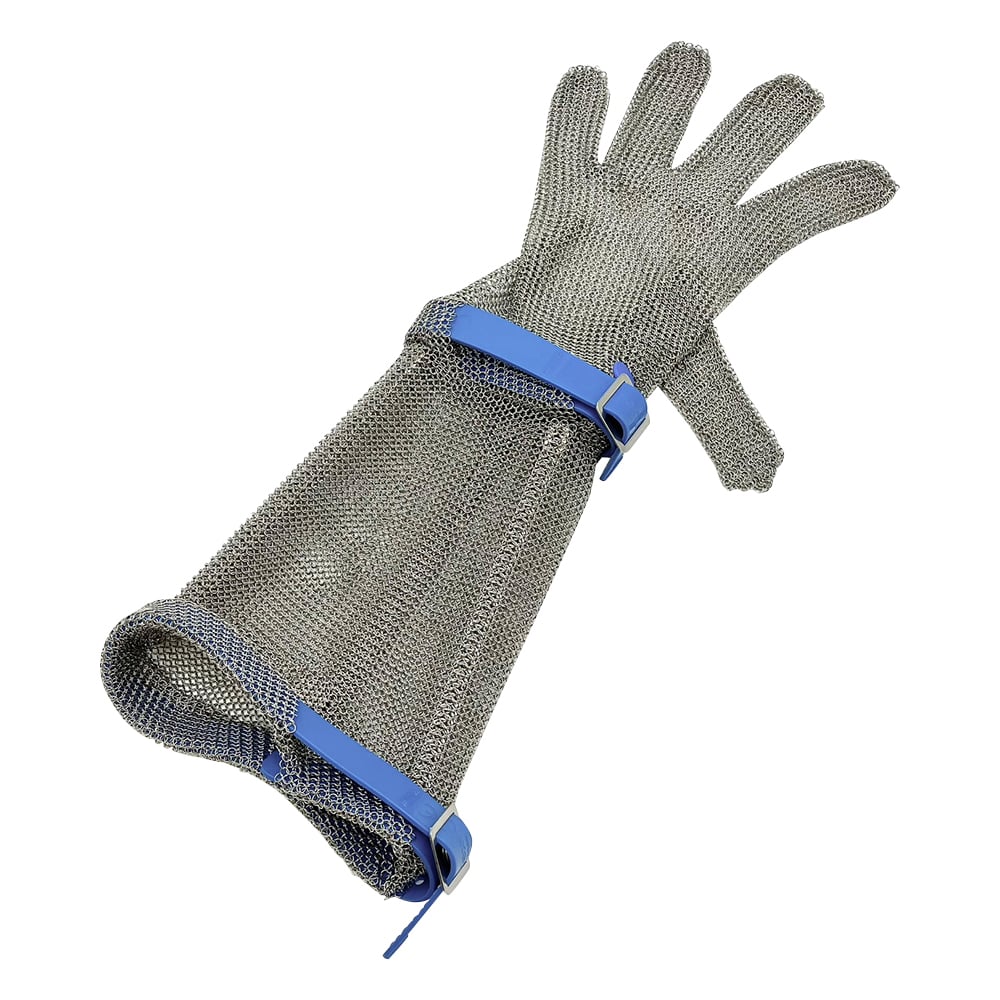 Manulatex ステンレスメッシュ手袋 ロングカフ 赤ベルト M 3-9852-13 - 2