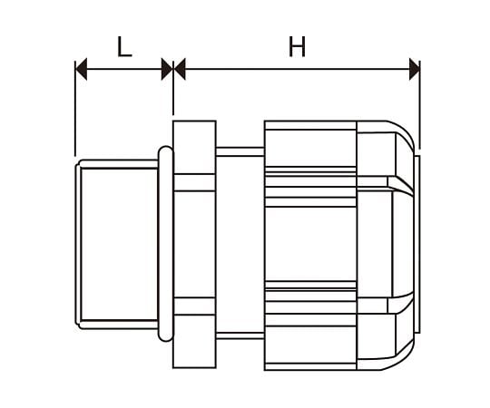 3-994-23 Mネジケーブルグランド（RM型） 黒 100個入 RM16L-8B-P